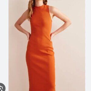 Boden Women’s Orange Racer Rib Jersey Midi Dress